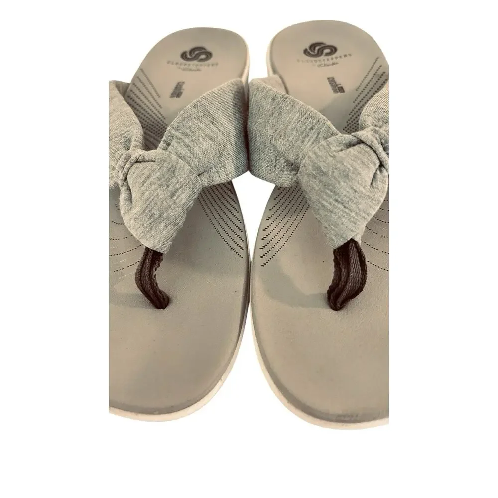 Clark's Cloudsteppers Women’s Flip Flop Thong Gray Sandals Size 8